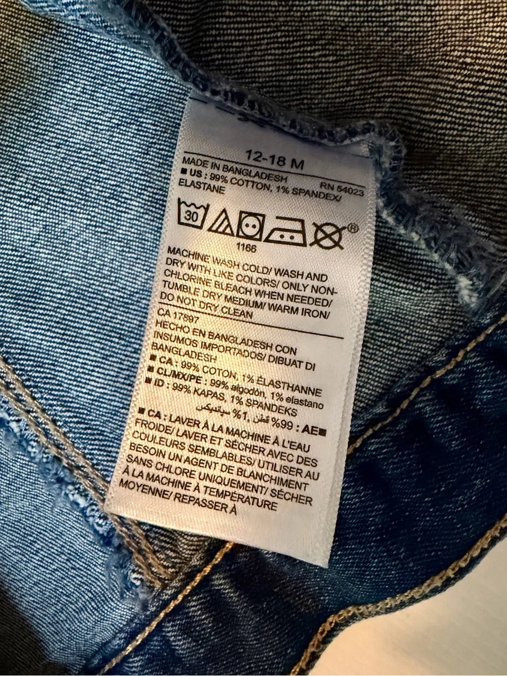 Old Navy Jean Jacket Toddler 12-18 Months Dark Blue Denim Cotton Stretch Snaps